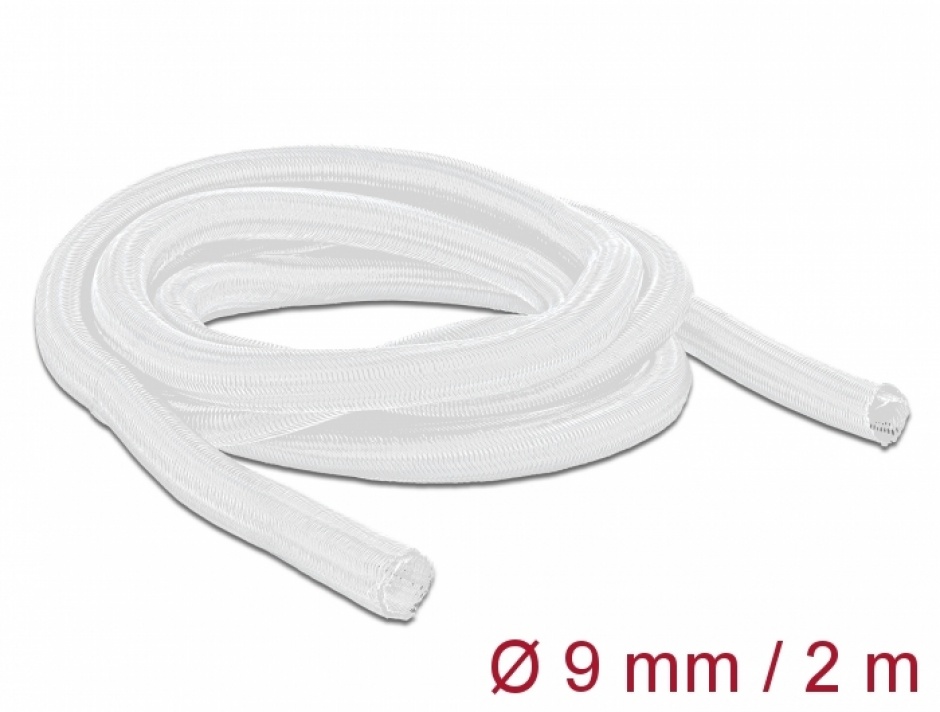 Imagine Plasa cu auto inchidere pentru organizarea cablurilor 2m x 9mm alb, Delock 20697